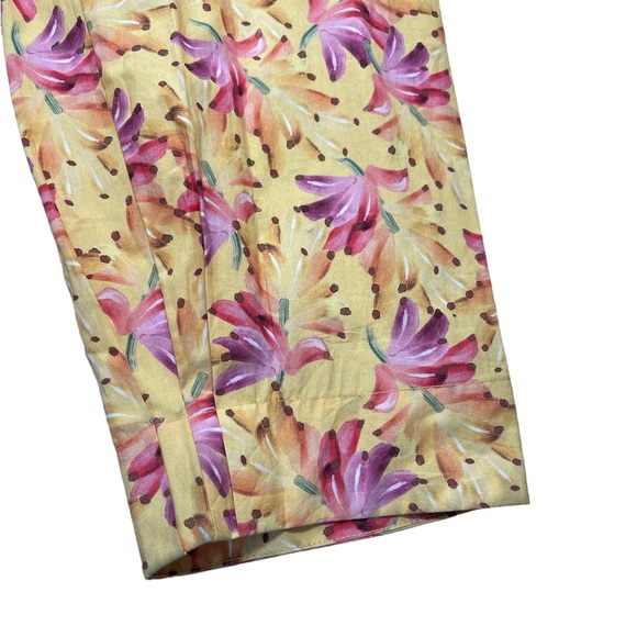 Farm Rio Banana Sunshine Bow Top Jumpsuit Strappy Yellow Boho Print Womens Large - Picture 11 of 16